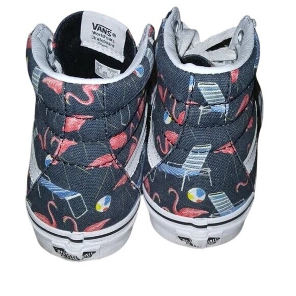 Vans SK8 Reissue Pool Vibes Black Flamingo High Top Sneakers - Picture 3 of 8